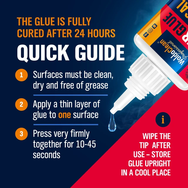 Alt view image 7 of 7 - Super Glue All-Purpose Liquid 50g - Fast Drying Clear CA Adhesive for Metal, Plastic, Wood, Ceramic, Glass & DIY Repairs