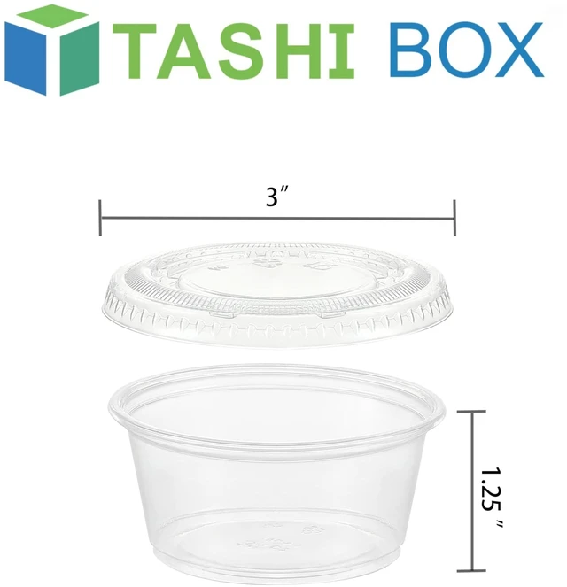 Alt view image 3 of 6 - [3.25 oz. - 200 Sets Portion Cups with Lids - Souffle & Jello Shot Cups, Clear Plastic Containers, Meal Prep, Salad Dressing & Medicine