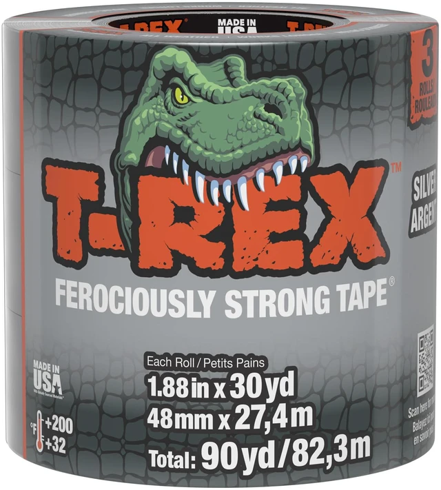 Alt view image 3 of 7 - Tape Heavy Duty Duct Tape with UV Resistant & Waterproof Backing for Ferociously Strong Repairs, 1.88" x 30 yd, Gunmetal Gray, 3 Rolls