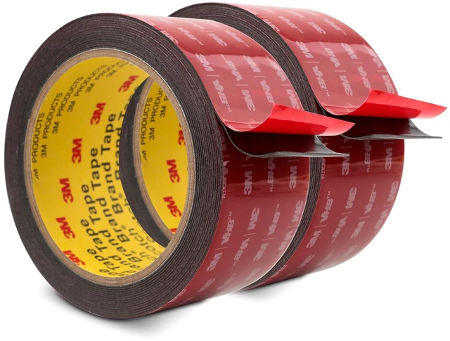 Main image of 3M 5952 Double Sided Tape Heavy Duty 2''x15.4Ft 2 Pack Black Waterproof Heat Resistant Mounting Tape 0.043in Thick Adhesive Foam Tape for Automotive Car Home Office Deco Indoor Outdoor