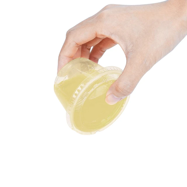 Alt view image 2 of 6 - 200 Sets - 4 oz Portion Cups With Lids, Small Plastic Containers, Airtight and Stackable Souffle Cups for Jello Shots, Sauce, Condiments, Lunch, Party, Trips (Pack of 2)
