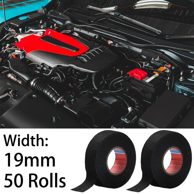 Alt view image 2 of 7 - Cloth Electrical Wiring Harness Tape, 50 Roll, 3/4 Inch X 49.2 ft Electrical Insulation, Heat Resistant Fabric, Prevents Wiring Abrasion, Engine Bay Harness Wrap, Flexible Protective Cloth