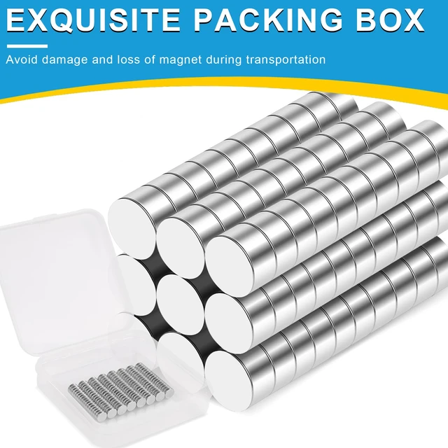Alt view image 4 of 7 - Small Magnets, 300 Pack Refrigerator Magnet 6x3mm Rare Earth Magnets Neodymium Magnets for Crafts, Whiteboard, Kitchen Cabinet