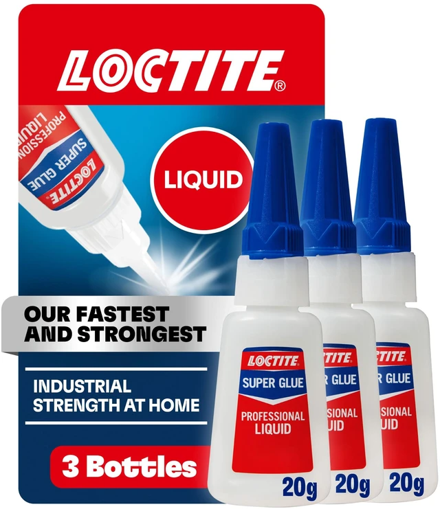Main image of Super Glue Liquid Professional, 20g Bottle (Pack of 3) HeavyDuty Instant Adhesive for Plastic, Wood & Metal, Clear Superglue with Precision Nozzle, QuickDry Formula