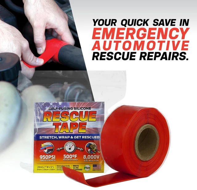 Alt view image 6 of 7 - Rescue Tape, Self-Fusing Silicone Repair Tape, 1 in x 36 ft, White Self-Fusing Silicone Tape, Waterproof Seal, Leak Repair, Heat Resistant, Electrical Insulation