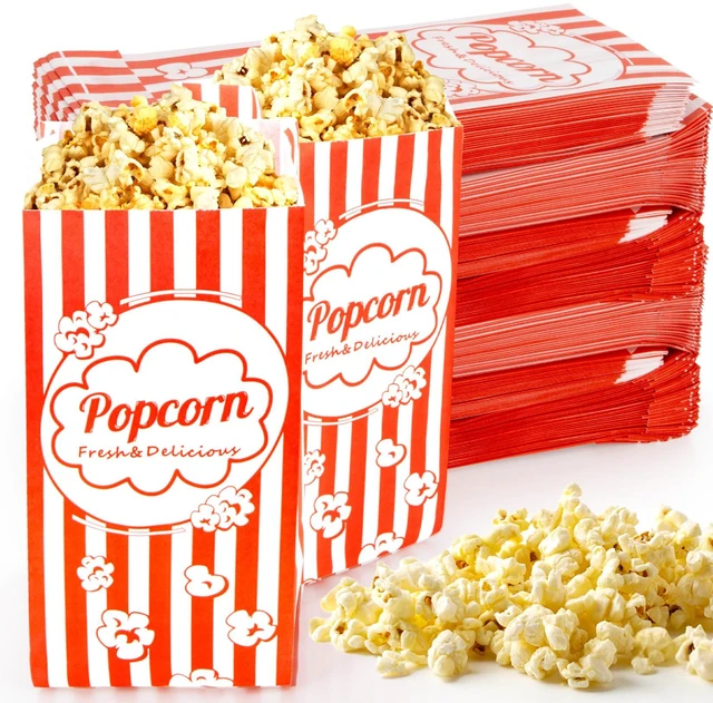 Main image of 500pcs Popcorn Bags 1oz - Small Disposable Paper Bags for Popcorn Popped Kernels Mini Containers, Movie Night Supplies for Halloween, Christmas, Carnival Party, Popcorn Machine Accessories