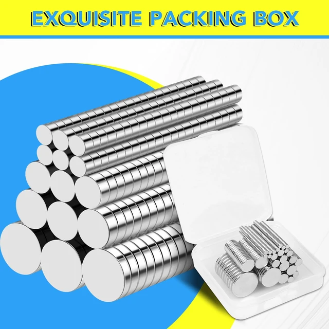 Alt view image 7 of 7 - 500Pcs Small Magnets, 7 Sizes Refrigerator Magnet Rare Earth Magnets Neodymium Magnet for Crafts, Whiteboard, Kitchen Cabinet