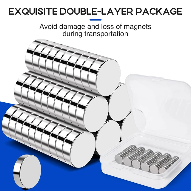 Alt view image 2 of 6 - 60Pcs Small Magnets, 10x3mm Rare Earth Magnets Mini Magnet Neodymium Disc Magnets for Fridge, Crafts, DIY, Kitchen, Whiteboard, Office