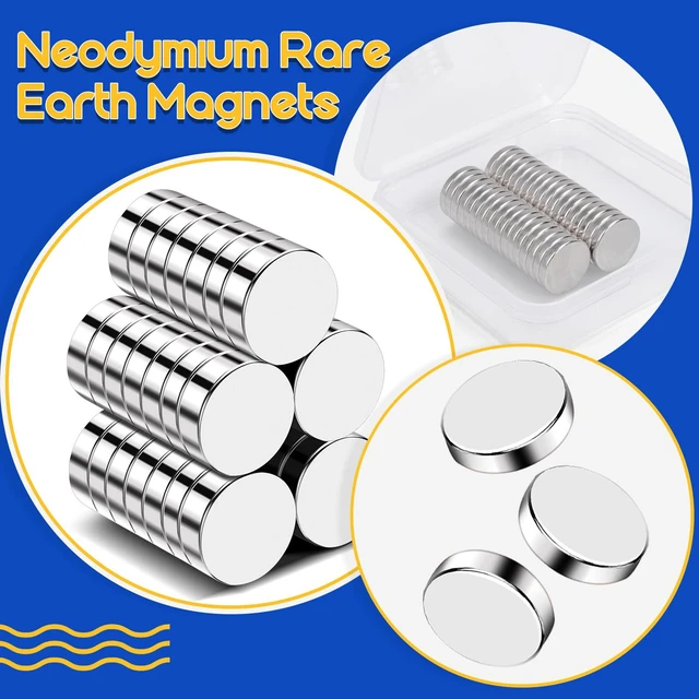 Alt view image 5 of 6 - 35 Pcs Rare Earth Magnets, 15x2mm Neodymium Magnet Small Magnets Neodymium Disc Magnets for Whiteboard Fridge Office