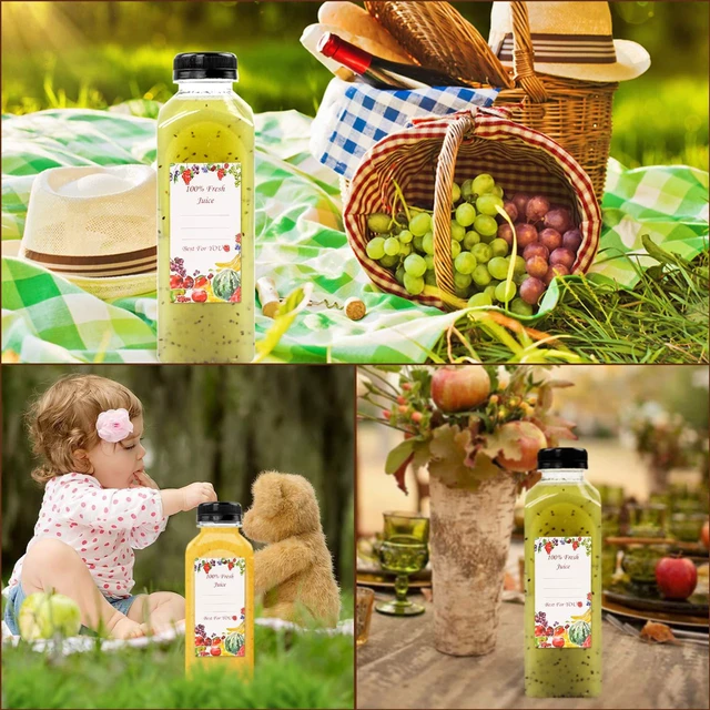 Alt view image 7 of 7 - 20pcs 16oz Juice Bottles, Plastic Juicing Bottles with Caps Clear Drink Containers with Lids for Drinking, Smoothie and Other Beverages