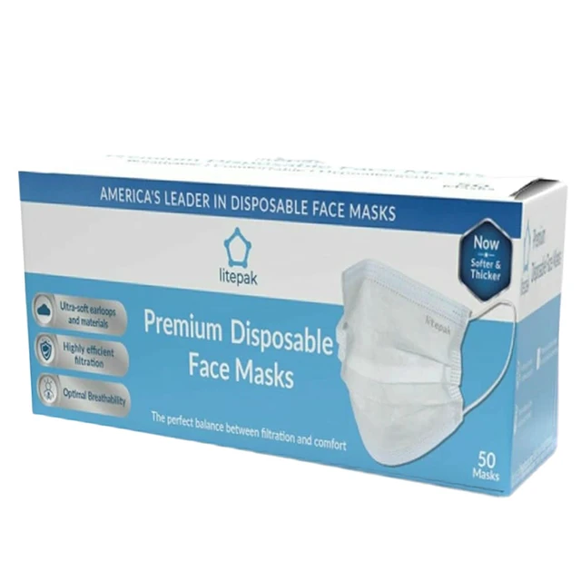 Alt view image 3 of 7 - 500pcs Premium Disposable Face Mask SOFT 3ply Nose Wire