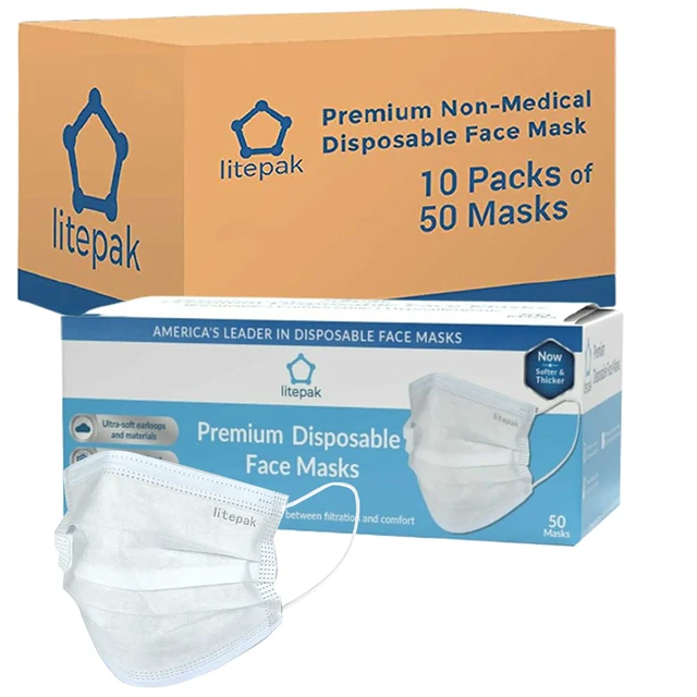 Alt view image 5 of 7 - 500pcs Premium Disposable Face Mask SOFT 3ply Nose Wire