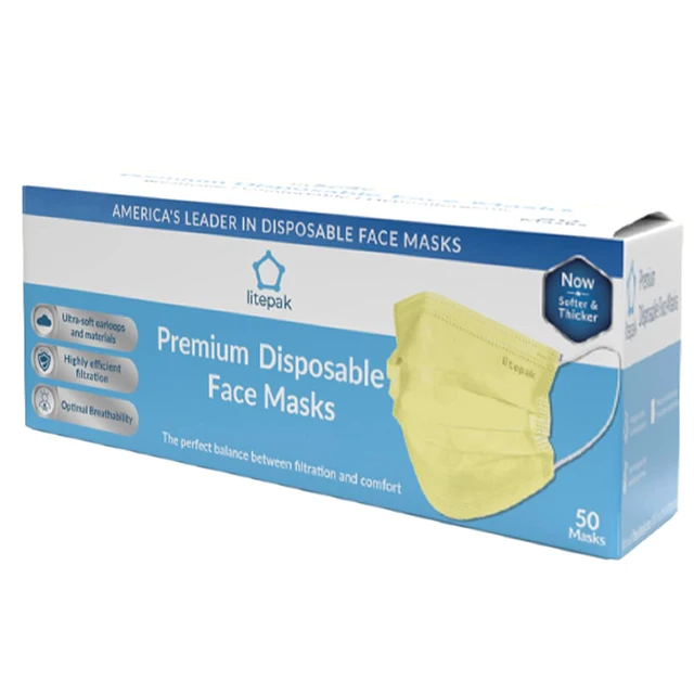 Alt view image 3 of 7 - 500pcs Premium Disposable Face Mask SOFT 3ply Nose Wire