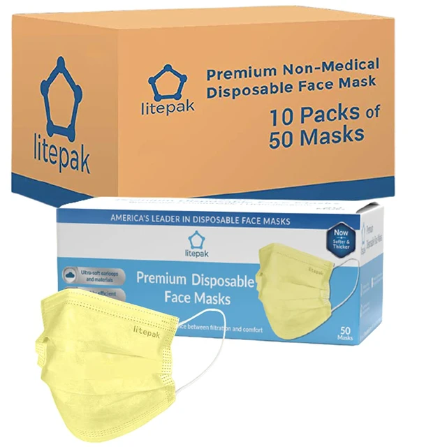 Alt view image 5 of 7 - 500pcs Premium Disposable Face Mask SOFT 3ply Nose Wire