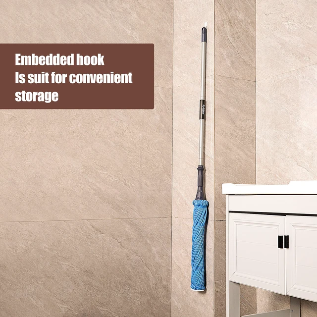 Alt view image 7 of 7 - Mop with 2 Reusable Microfiber Heads, Easy Wringing Twist Mop 57.5 inch Long Handle, Wet Mops for Floor Cleaning, Commercial Household Clean Hardwood, Vinyl, Tile and More