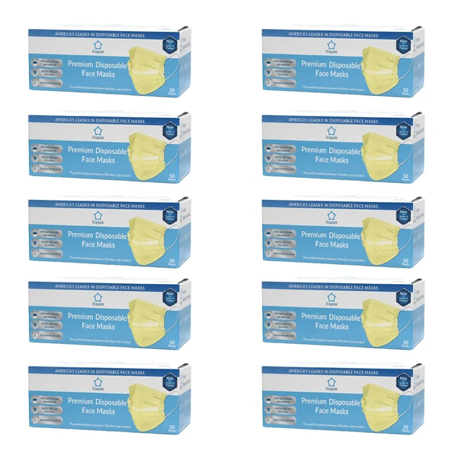 Alt view image 7 of 7 - 500pcs Premium Disposable Face Mask SOFT 3ply Nose Wire