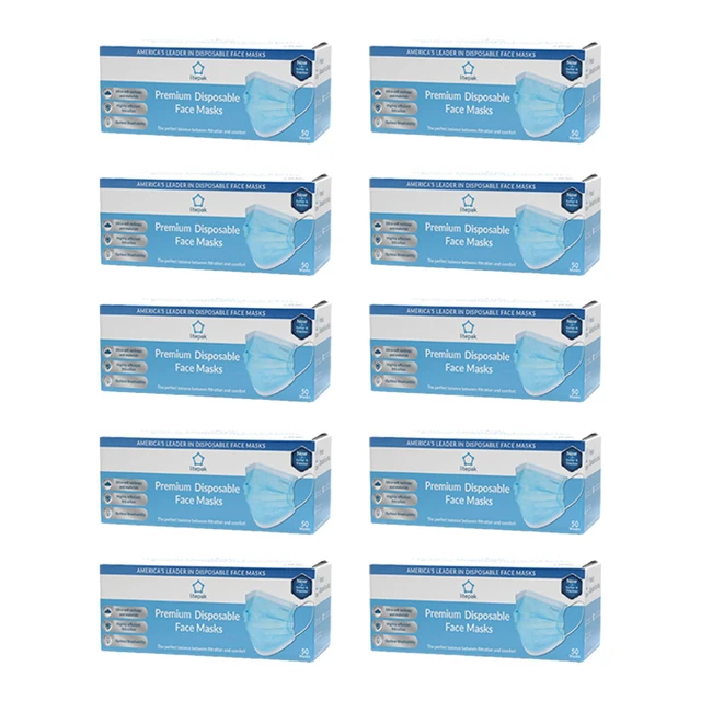 Alt view image 5 of 7 - 500pcs Premium Disposable Face Mask SOFT 3ply Nose Wire