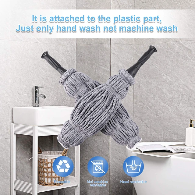 Alt view image 5 of 7 - Mop with 2 Reusable Microfiber Heads, Easy Wringing Twist Mop 57.5 inch Long Handle, Wet Mops for Floor Cleaning, Commercial Household Clean Hardwood, Vinyl, Tile and More, Grey