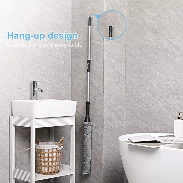 Alt view image 7 of 7 - Mop with 2 Reusable Microfiber Heads, Easy Wringing Twist Mop 57.5 inch Long Handle, Wet Mops for Floor Cleaning, Commercial Household Clean Hardwood, Vinyl, Tile and More, Grey