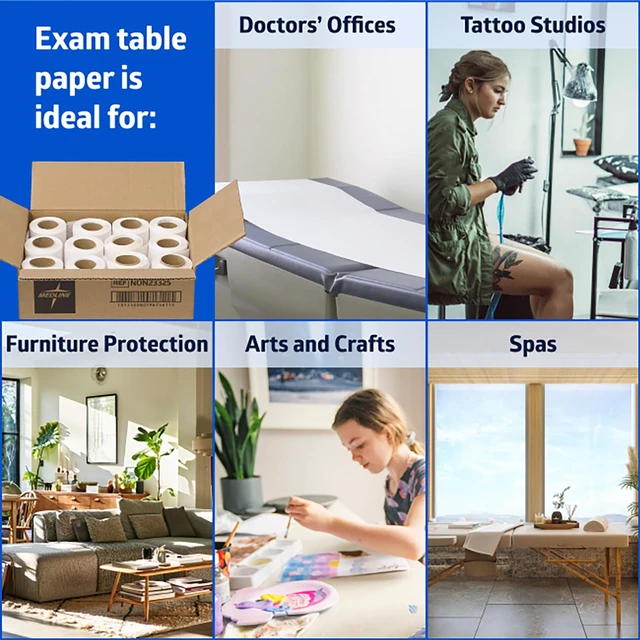 Alt view image 6 of 6 - Medical Exam Table Paper, Crepe Table Paper, 21 inches x 125 feet, Case of 12 Rolls