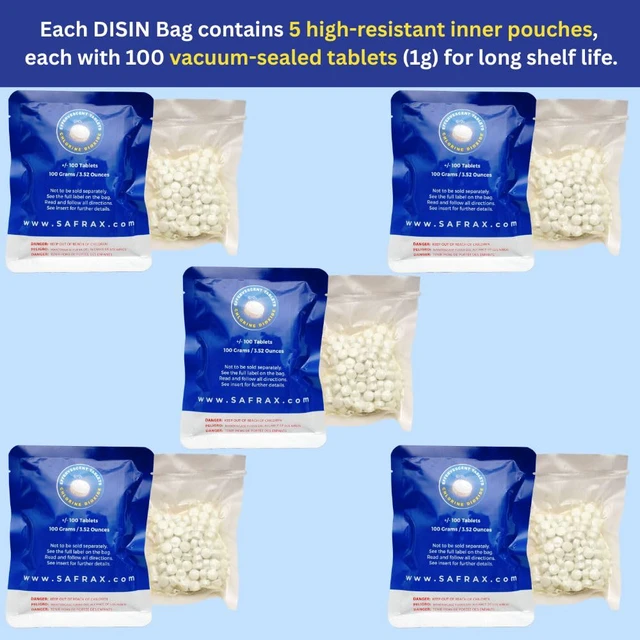 Alt view image 6 of 7 - DISIN-CLO2 Multi-Purpose Instant Chlorine Dioxide Tablets Fast-Acting Cleaning & Deodorizing Tablets for Home, Kitchen & Travel Freshness Booster for Surfaces, Water Containers & Everyday Use