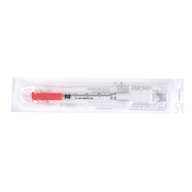 Alt view image 5 of 5 - U-40 Pet Insulin Syringes 29G 1/2cc, 1/2" 100-Pack
