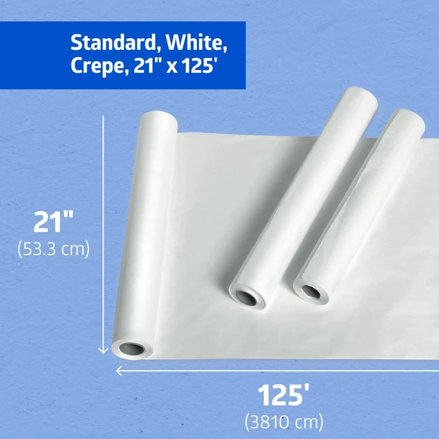 Alt view image 2 of 6 - Medical Exam Table Paper, Crepe Table Paper, 21 inches x 125 feet, Case of 12 Rolls