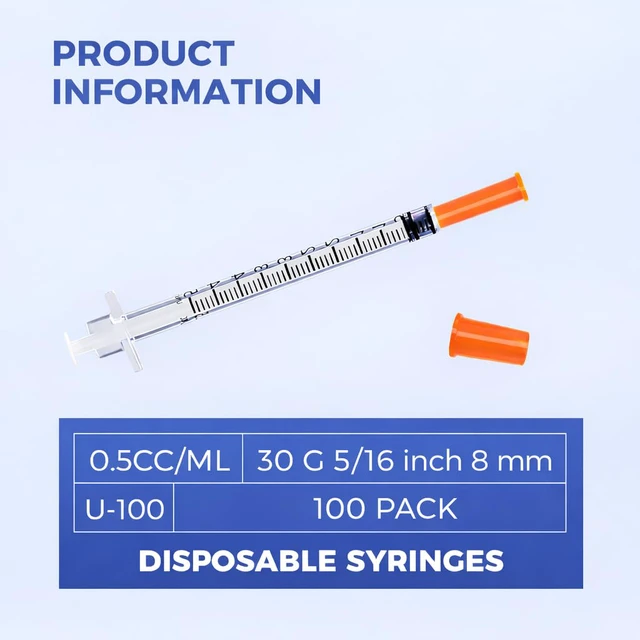 Alt view image 2 of 6 - 0.5 ml 30G 5/16" 8mm, Constructed for Liquid Handling, Pack of 100