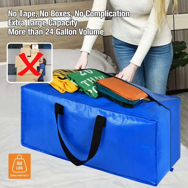 Alt view image 3 of 7 - Moving Bags, Storage Totes, Extra Large Storage Bags for Moving Supplies, College Dorm Essentials, Bedroom Closet, Packing Bags with Backpack Handles Zipper Compatible with IKEA Frakta Cart12 Pack