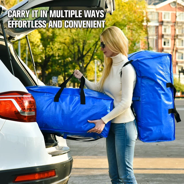 Alt view image 4 of 7 - Moving Bags, Storage Totes, Extra Large Storage Bags for Moving Supplies, College Dorm Essentials, Bedroom Closet, Packing Bags with Backpack Handles Zipper Compatible with IKEA Frakta Cart12 Pack