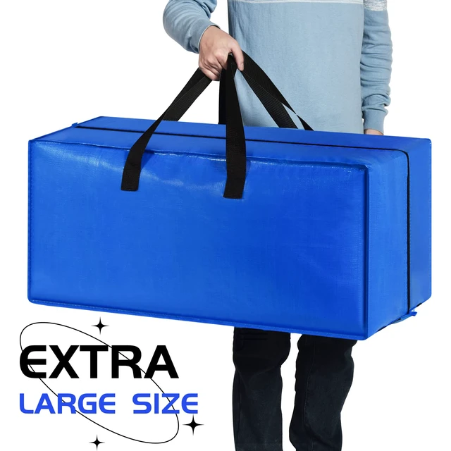 Alt view image 7 of 7 - Moving Bags, Storage Totes, Extra Large Storage Bags for Moving Supplies, College Dorm Essentials, Bedroom Closet, Packing Bags with Backpack Handles Zipper Compatible with IKEA Frakta Cart12 Pack