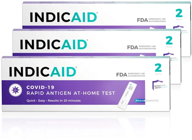 Main image of COVID-19 Antigen Rapid Test, FDA EUA-Authorized OTC, HSA/FSA COVID Home Test with Accurate Results, Gentle Nasal Swab, Easy to Use for Ages 2 and Up, 6 Tests in 3 Individual Packs