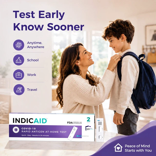 Alt view image 3 of 6 - COVID-19 Antigen Rapid Test, FDA EUA-Authorized OTC, HSA/FSA COVID Home Test with Accurate Results, Gentle Nasal Swab, Easy to Use for Ages 2 and Up, 6 Tests in 3 Individual Packs