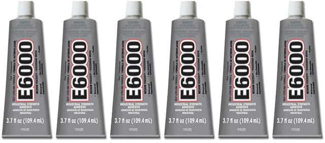 Main image of Eclectic Products 220011 6 Pack 3.7 oz. E-6000 High Viscosity Multi-Purpose Adhesive, Clear