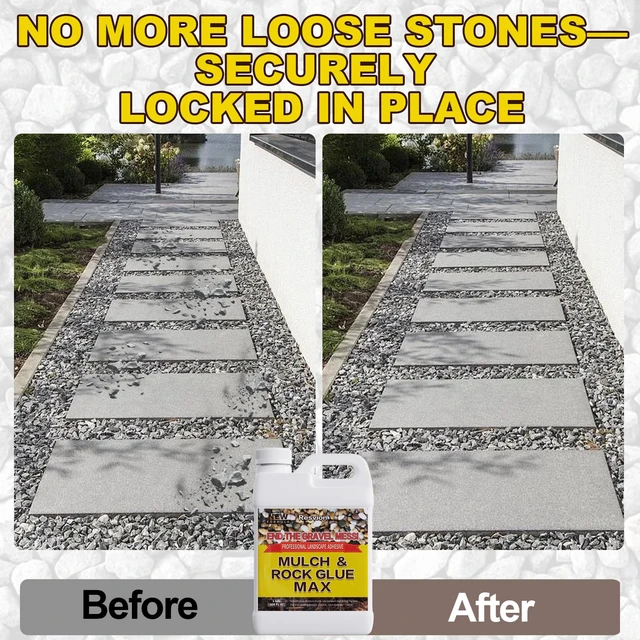 Alt view image 3 of 7 - Rock and Mulch Glue for Landscaping 1 Gal with Electric Sprayer Ready-to-Use Mulch Glue A 100% Permeable, Pet-Safe Adhesive for Stones & Pebbles