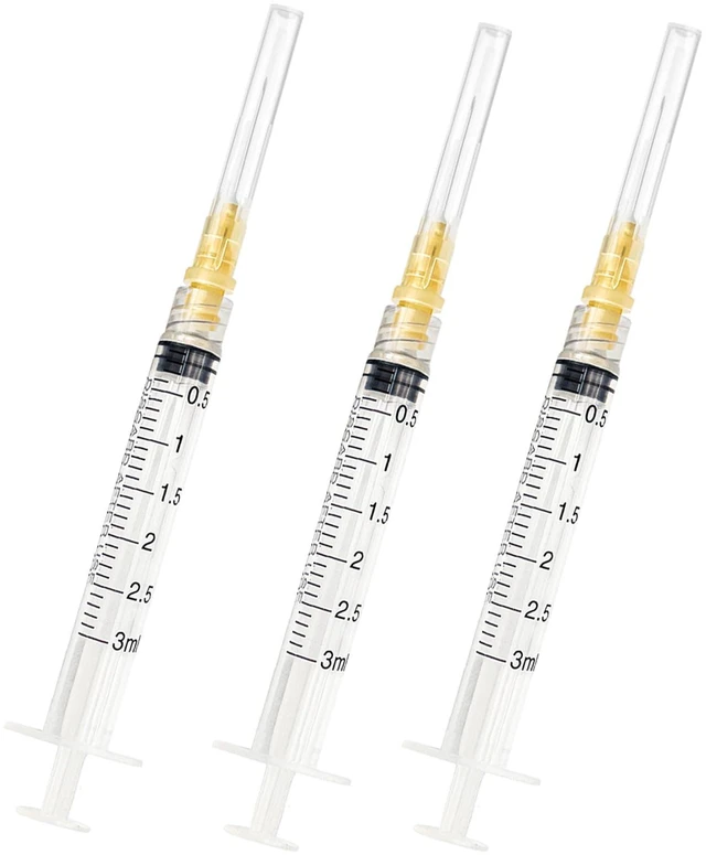 Main image of 100pcs 3ml 25g x 5/8 in for Scientific Accessories Refilling Liquids 3cc 25 gauge 5/8 inch Disposable Reconstitution,Lab Sample Supplies, Dispensing Utensils, Individually Wrapped