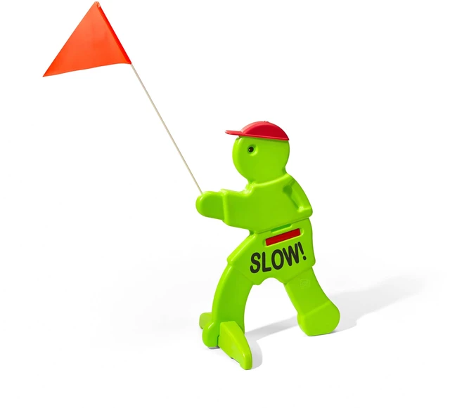 Main image of Kid Alert Street Safety Sign, Kids at Play Signage for Neighborhood Safety, 32-Inch Tall Reflective Caution Sign with Warning Flag