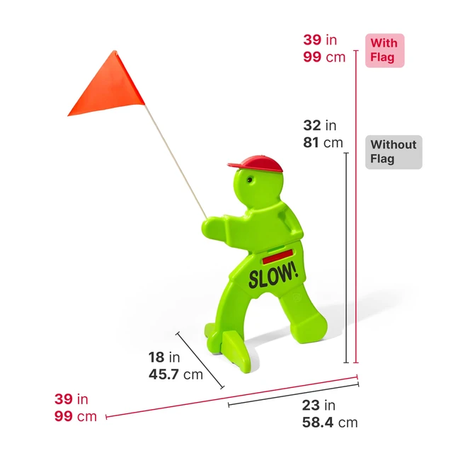 Alt view image 5 of 7 - Kid Alert Street Safety Sign, Kids at Play Signage for Neighborhood Safety, 32-Inch Tall Reflective Caution Sign with Warning Flag
