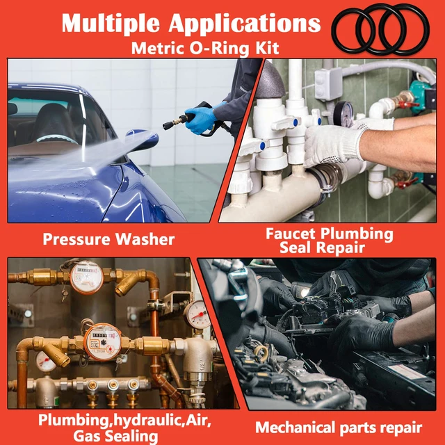 Alt view image 3 of 7 - 419 PCS Universal Metric O-Ring Kit32 Sizes Buna-N 70A Rubber O Ring Assortment Set for Various Car Auto Faucet Plumbing Pressure Washer Air or Gas Sealing Repair Resist Oil and Heat
