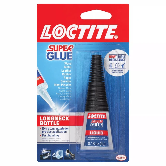 Alt view image 5 of 7 - Super Glue Liquid Longneck Bottle, 5g Bottle (Pack of 6) Instant Adhesive for Plastic, Wood & Metal, Clear Superglue with Extra Long Precision Nozzle, QuickDry Formula