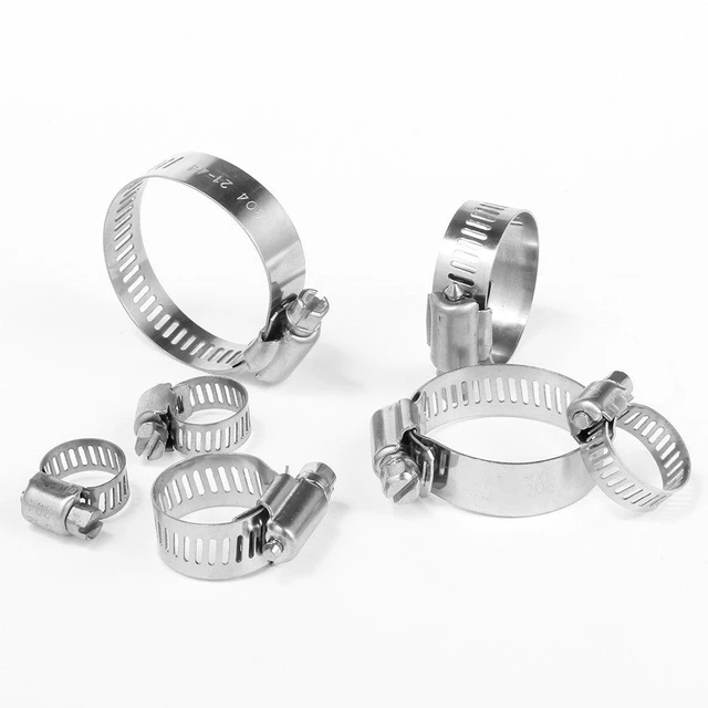 Alt view image 4 of 7 - 20 Pack Stainless Steel Hose Clamp Adjustable 7/8'' - 1-1/2'' (21-38mm) Worm Gear Hose Clamp, Metal Fuel Line Pipe Clamp for Plumbing, Automotive And Mechanical Application
