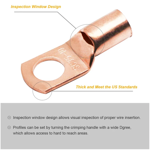 Alt view image 3 of 7 - 195Pcs Copper Wire Lugs AWG2 4 6 8 10 12 with Heat Shrink Set, 85Pcs Battery Cable Lugs Battery Cable Ends Ring Terminals Connectors with 110Pcs Heat Shrink Tubing Assortment Kit