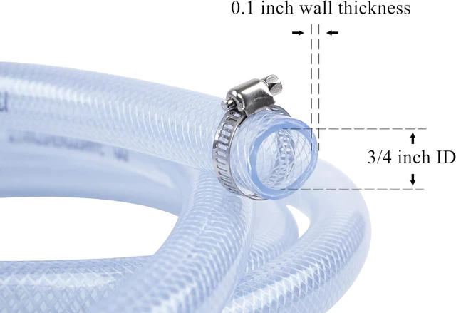 Alt view image 2 of 6 - High Pressure Braided Clear Flexible PVC Tubing 3/4" ID, 25ft