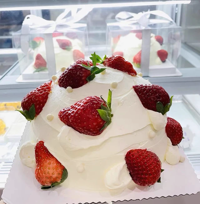 Alt view image 6 of 7 - 6Pcs Tall Cake Boxes Clear cake Box with Ribbon, 12x12x 10inch,Ideal for Large 10" and 12" Inch Tall Layer Tiered Cakes and Clear Gift Boxes for Wedding Party and Gift Display - White