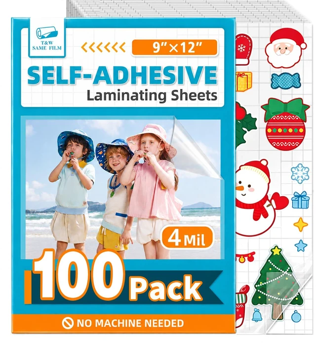 Main image of Self Adhesive Laminating Sheets 100 Pack, 9x12'', No Heat Laminating Sheets 4Mil No Machine Needed Instant Self Sealing Laminating Sheets-Dry Erase-Lasting Protection for Home and Office