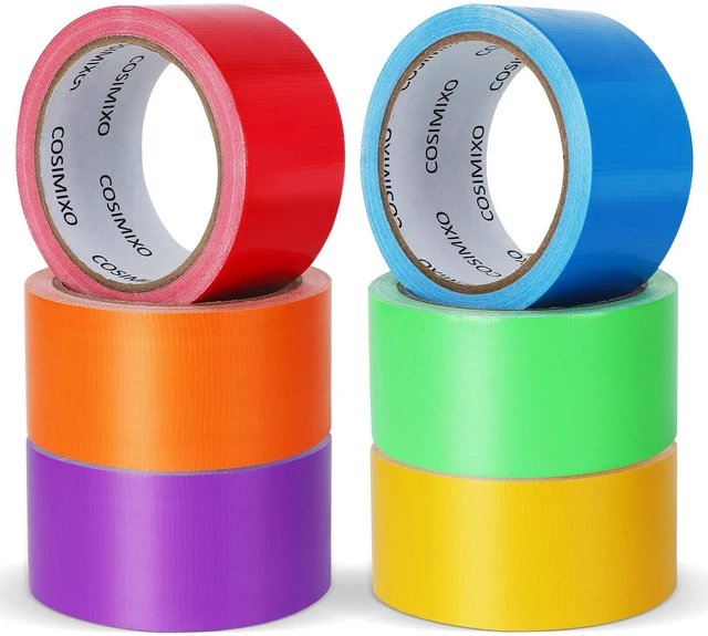 Main image of 6-Pack Rainbow Colored Duct Tape 15 Yards x 2 Inch Heavy Duty, No Residue, Tear by Hand & Waterproof,Great for Packaging, Arts & Crafts, Color-Coding, and DIY Projects