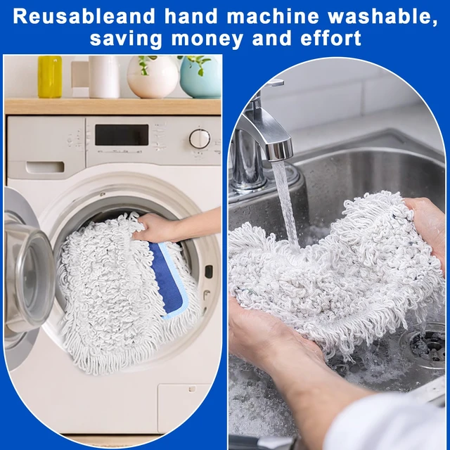 Alt view image 6 of 7 - 36" Dust Mop Replacement Pad: 2 Pack ONLY for Commerical Dust Mop Durable Thick Washable Cotton, Dry Mop Head, For Hardwood Tile Schools Offices Industrial