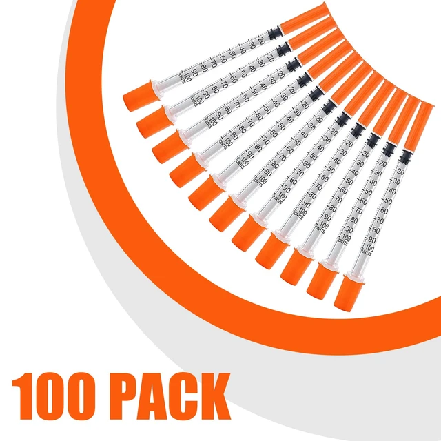 Alt view image 2 of 7 - 1CC Syringes with 31G 5/16"(8mm) Needle 100PACK, Lab Supplies Individually Wrapped (1CC 31G 5/16"-100PACK)