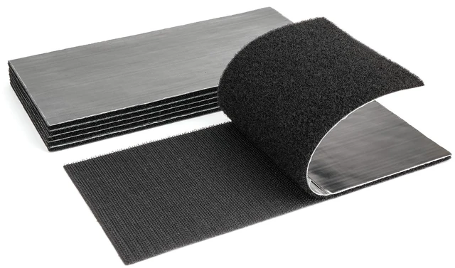 Main image of 4x8 inch Strong Adhesive Hook and Loop Tape - Sticky-Backed Adhesive Fasteners, Suitable for Home Organization, Carpet Fixation, Sofa Cushion Fixation and DIY Crafts (Black, 4 in x 8 in, 6 Pairs)