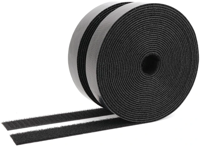 Main image of Hook and Loop Tape 20Ft x 1Inch Heavy Duty Double-Sided Adhesive Strips, Strong Sticky Back Fastener Roll, Cuttable Interlocking Tape Fasteners for Home, Office, Car, School & DIY Crafts Black